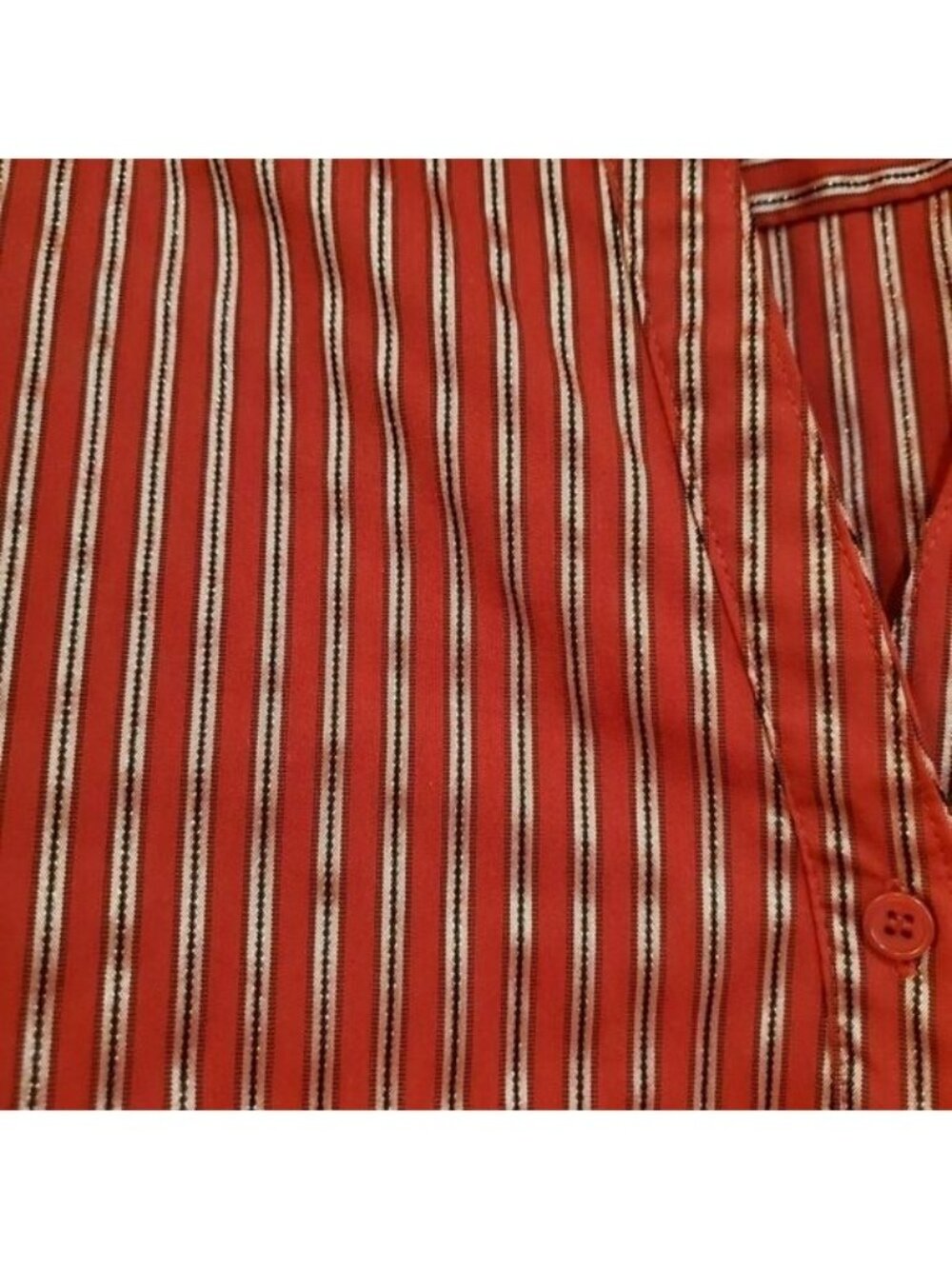 Fred David Striped Red Black Metallic Shirt 22/24W - Picture 3 of 6